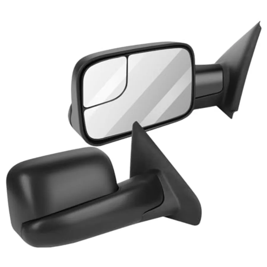 

Зеркала заднего вида для Dodge Ram 1500 2002-2008, Ram 2500/3500 2003-2009, с ручным управлением, черные, левое и правое, с черным корпусом