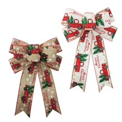 Linen Christmas Decorative Bow Knot Christmas Tree Yarn Bow Tie Ornaments 30 Style New Year's Eve Decoration Handmade Gift Decor