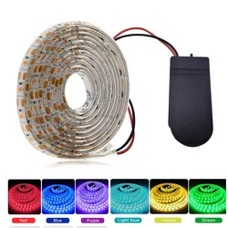 Button Battery Powered LED strip light 2835 SMD DC5V 60LEDs/m Flex led Tape lights Home Decoration 0.5m/1m/2m