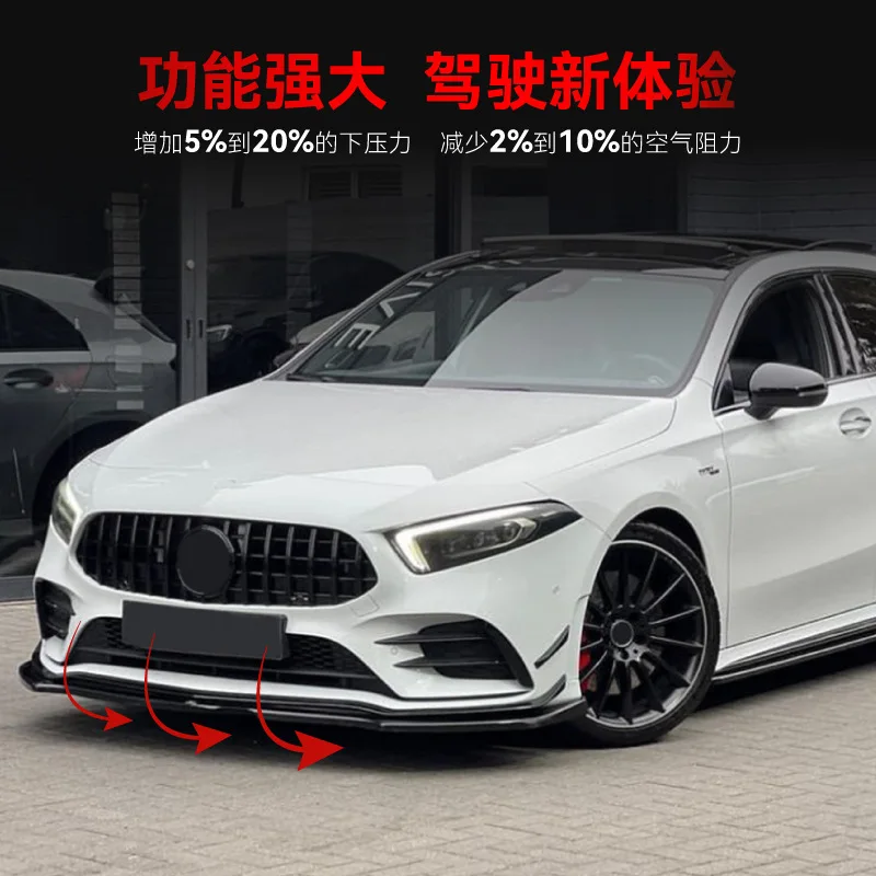 

For Mercedes Benz A Class W177 A180 A200 A35 AMG 2018-2022 Year Front Splitter Bumper Lips Exterior Parts Accessories Body Kit
