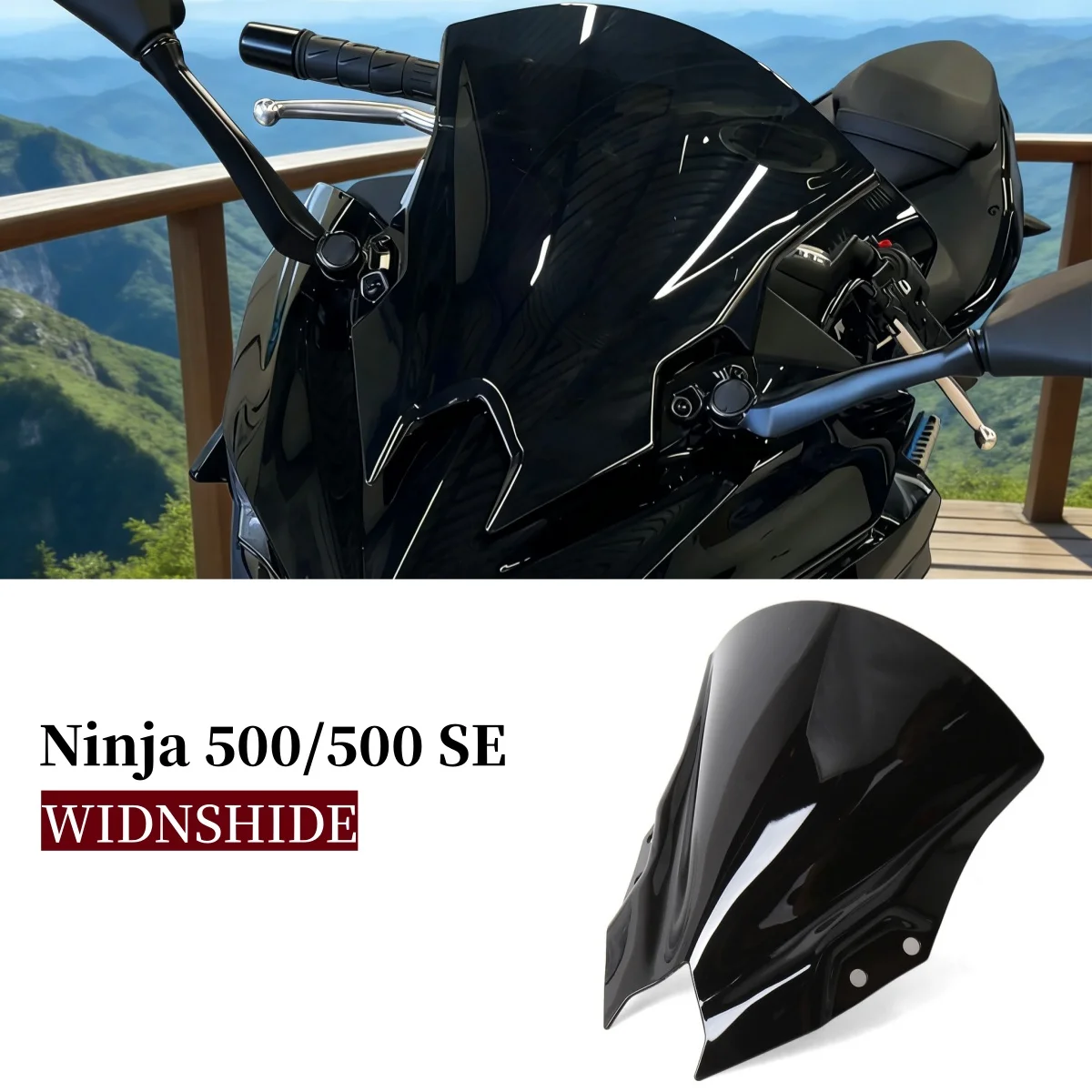 カワサキ-ニンジャ500-se-2024-2025-ninja500-バイク用-フロントウィンドシールド-ウインドスクリーン-バイザー-フェアリング-ダブルバブル-ウインドデフレクター