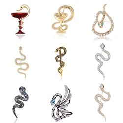 Luxury Rhinestone Snake Brooches for Women Unisex Animal Pins Multi-color Available Casual Party Accessories Gifts