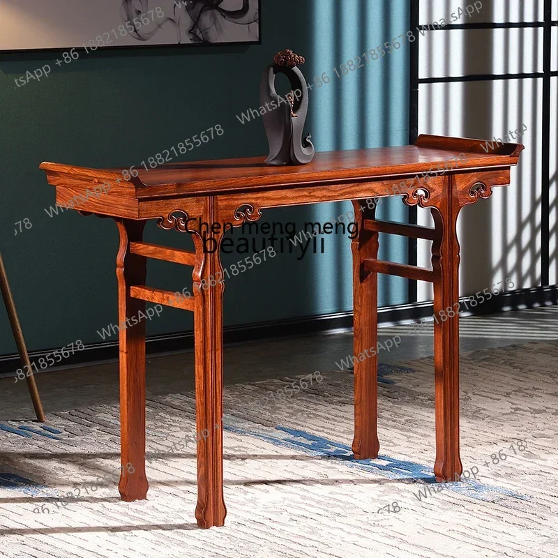 X  X Rosewood Furniture a Long Narrow Table Chinese Style Solid Wood Altar Cross-End Case Rosewood Pieces Lobby Console Tables