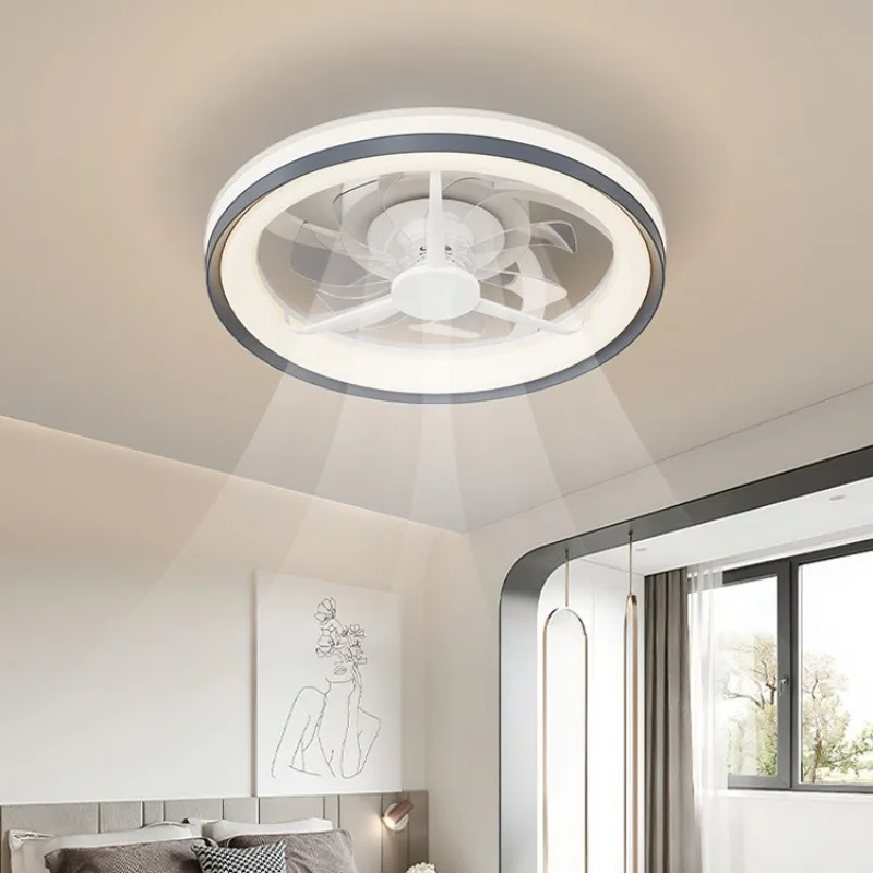 Contemporary Acrylic Minimalist Ceiling Fan Lights Study Office Kitchen Bedroom Household Illumination Decoration LED Fan Lamps