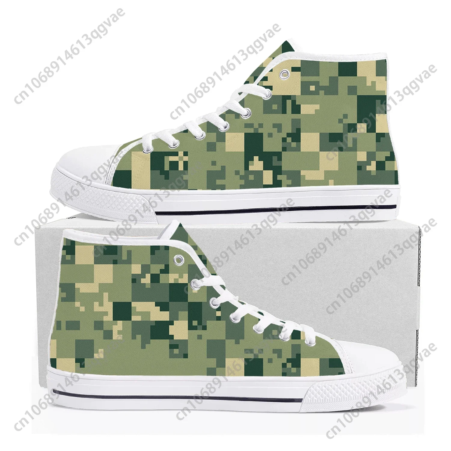 Camo Orange High Top High Quality Sneakers Mens Womens Teenager Canvas Sneaker Camouflage Army Casual Couple Shoes Custom Shoe