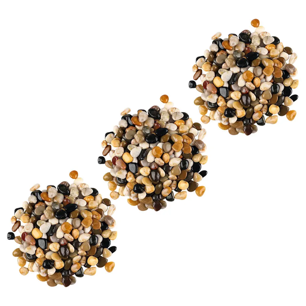 

3pcs 3 Packs Decorative Stones Landscape Pebbles Aquarium Safe Soil Moisture Retention Drainage Round Smooth Edges Suitable For
