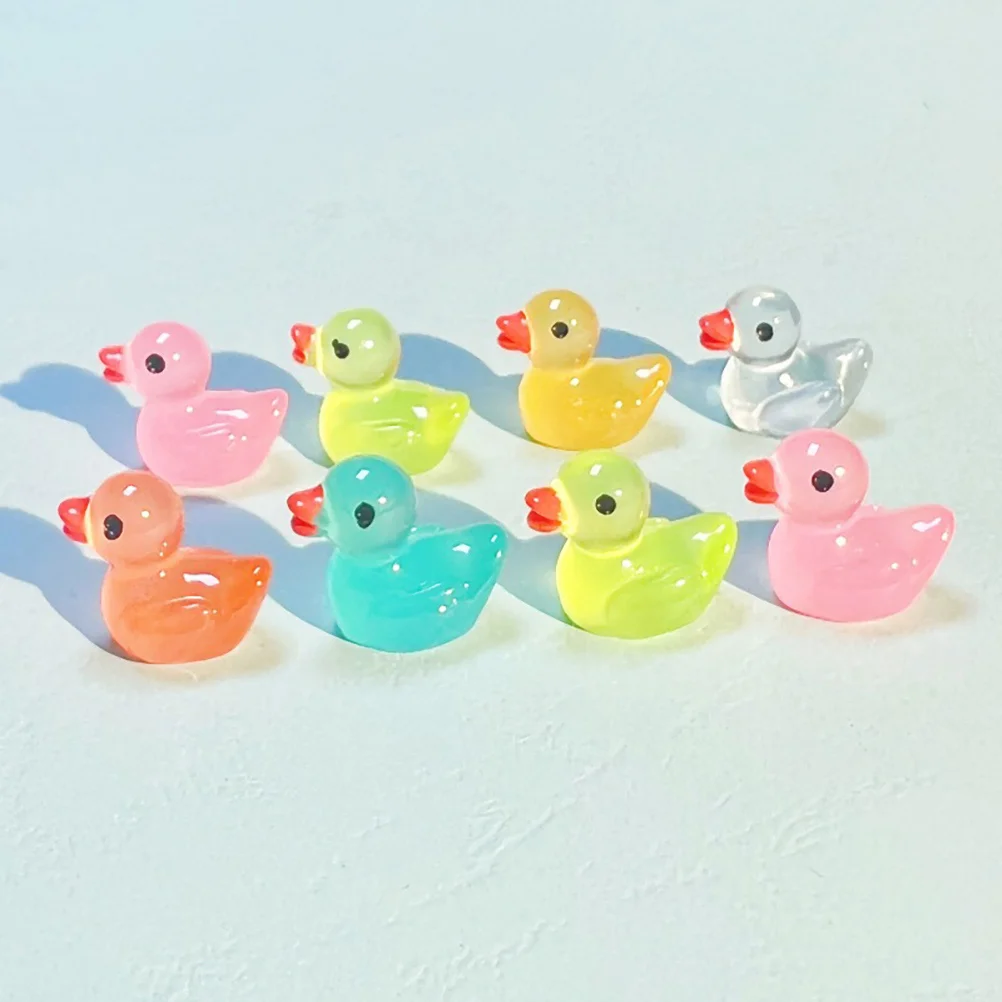 

60 Pcs Simulated Duck Pendant Mini Animal Figurines Small Ducks Toy Room Gardening Resin Ornaments Figures Dollhouse