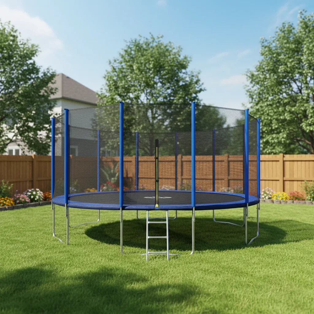 

10FT Round Trampoline With Full Safety Net Indoor Outdoor Kid Adult Jump Trainer