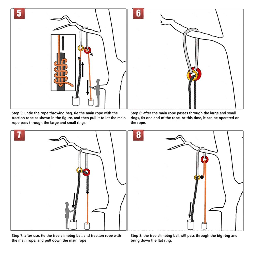 

Safe and Comfortable Tree Climbing with Our Arborist Retriever Ball Features Rope Guide Ring and Friction Saver Tool