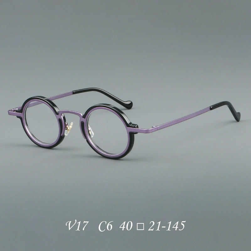 HONKAN Ultraleichter Acetat-Rahmen Metall-Brillengestell Retro Runde Lesebrille für Herren und Damen Hochwertiger Optischer Brillenrahmen – Detail 13
