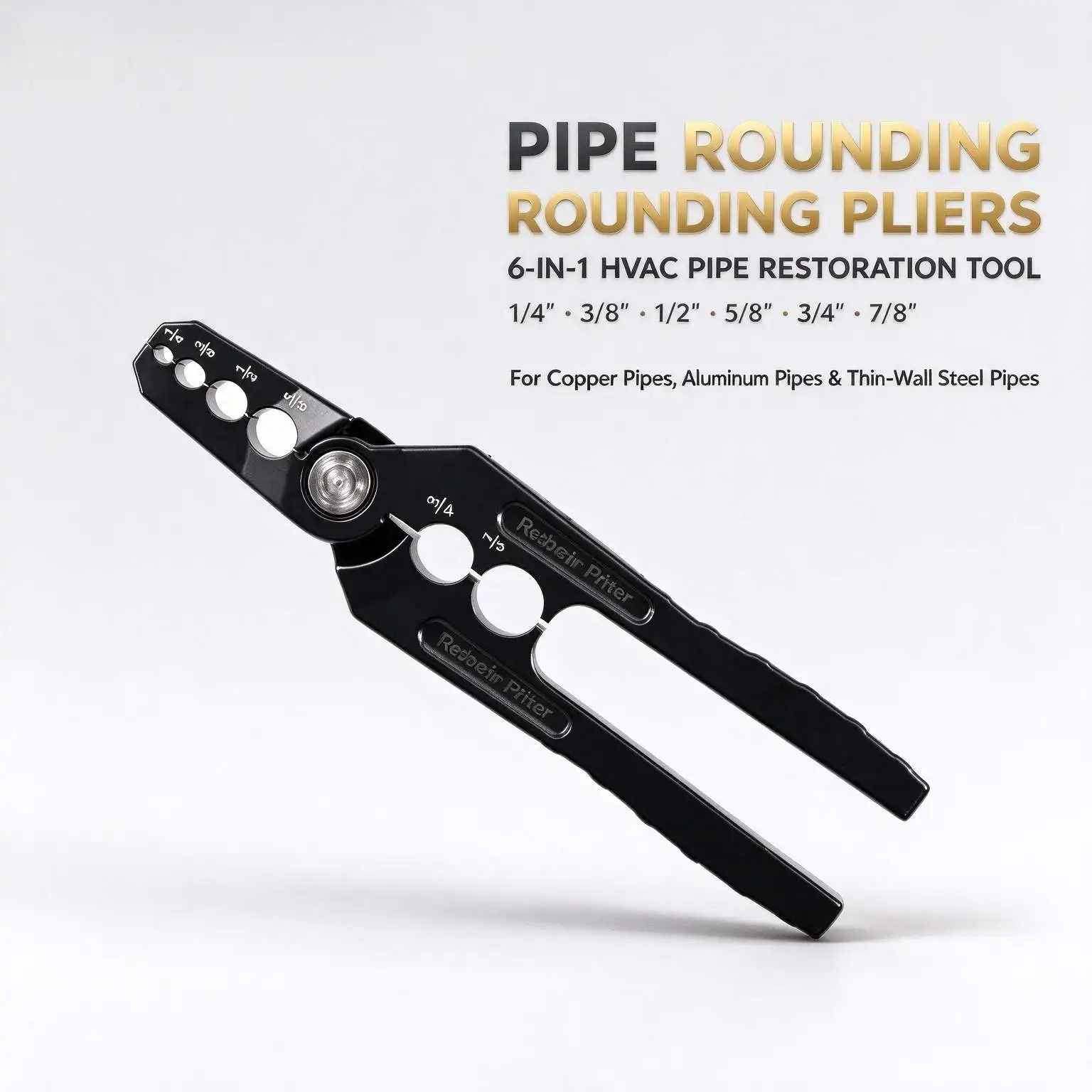 6-In-1 Air-Conditioning Copper Pipe Rounding Pliers Flat Pipe Restore Rounding Tools Diameter 1/4" 3/8" 1/2" 5/8" 3/4" 7/8" Pipe