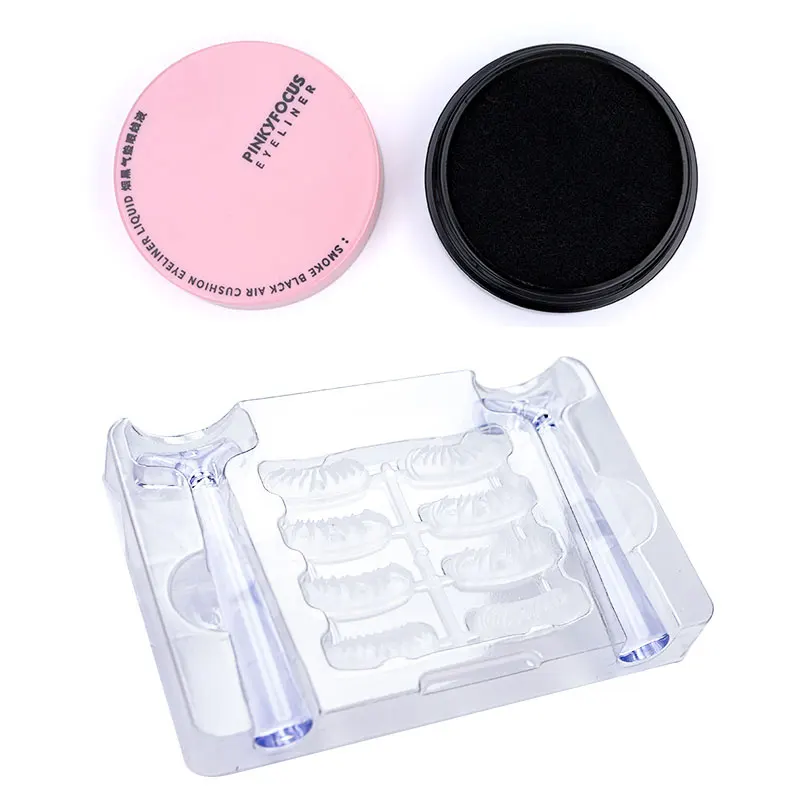 Silicone Lower Eyelash Eyeline Stamp 3D Lashes Eye Line Seal ink Auxiliary Stencil Portable Print Lower Lash Template Makeup