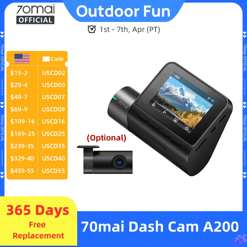 70Mai Dash Cam A200…