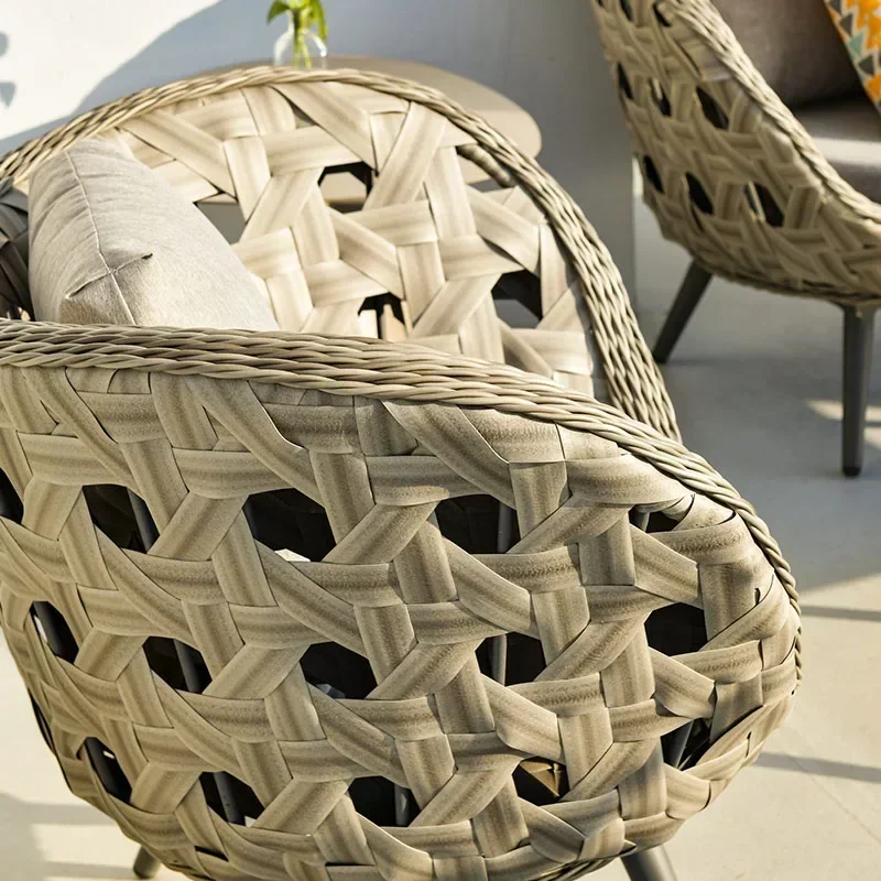 Outdoor-Freizeitsofa Rattan Terrasse Garten Hotel Outdoor Twin Sofa Stuhl Kombination