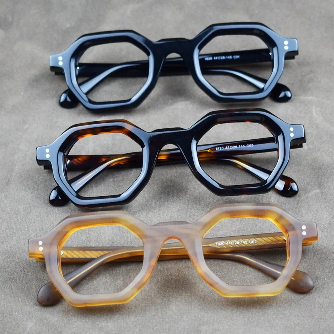 

Vintage Prescription Glasses Men Acetate Women Optical Eyeglasses Myopia Hyperopia Progressive Anti-Blu-ray