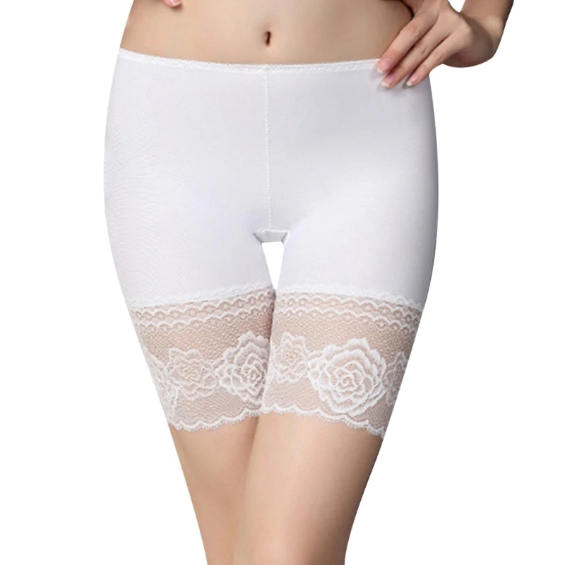 Anti-Chafing Lace Slip Shorts Underwear Stretch Safety Short Leggings Pant Undershort Smooth Ice Silk Boyshort for Women