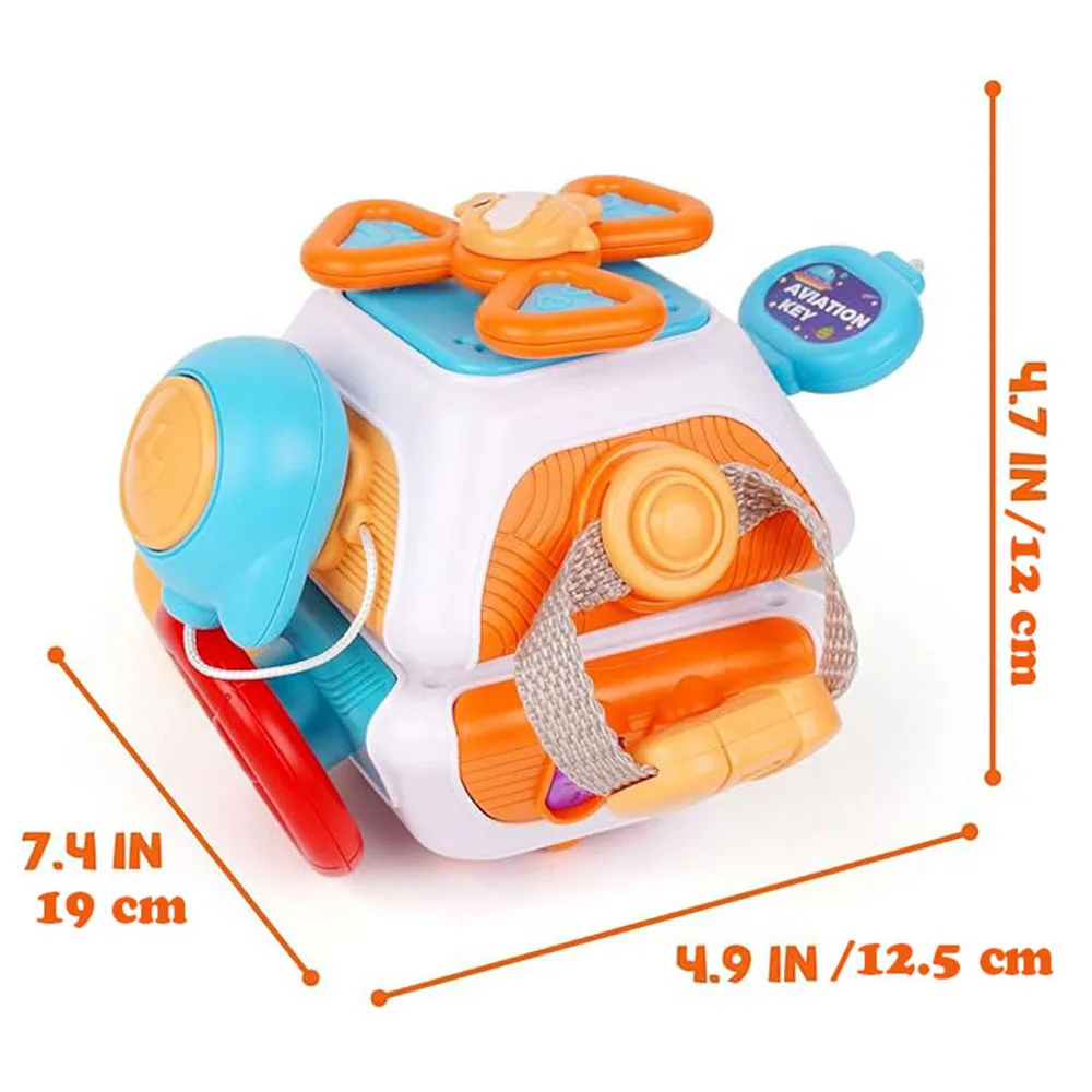 Juguetes sensoriales Montessori de cubo ocupado para bebés con 10 paneles de actividades para niños pequeños, habilidades motoras finas y aprendizaje de coordinación mano-ojo