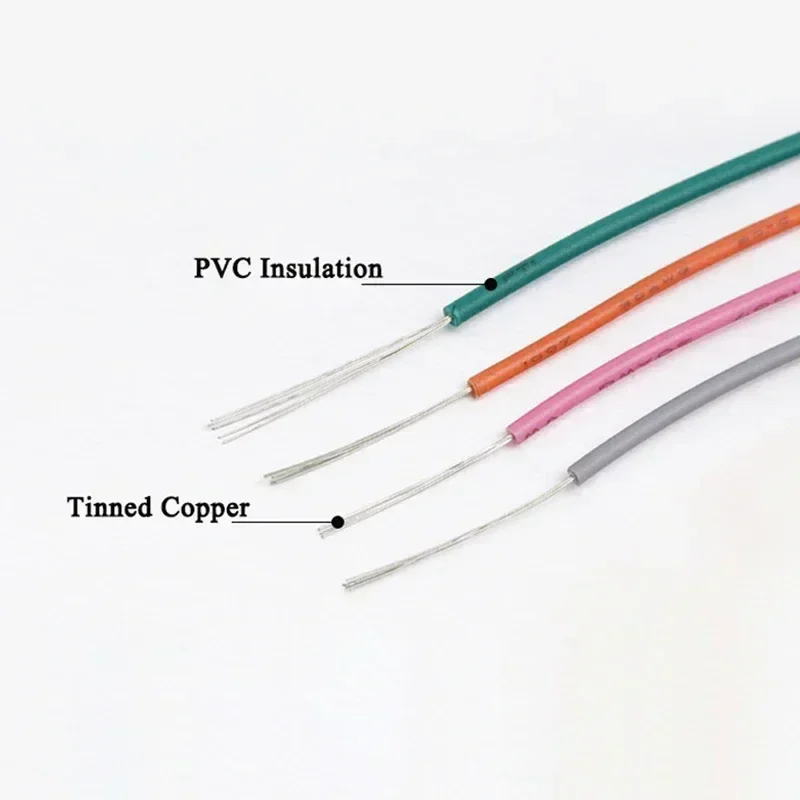 （5 Colors Mix Kit）UL1007 Wire PVC Insulation Tinned Copper Cable Stranded Electrical Line 30/28/26/24/22/20/18/16 AWG PCB Wire