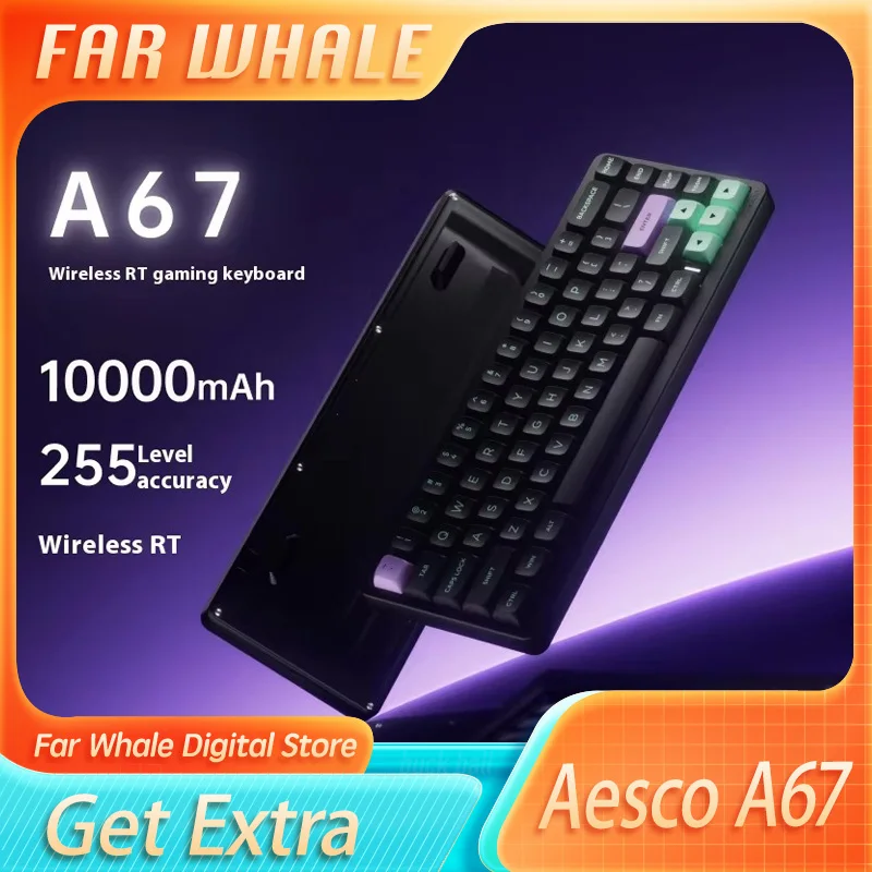 Aesco A67/A83 Magnetic Switch Keyboard Wireless 4k Esports Gaming Keyboard Rt0.013 Anti-Interference Hot Swap Pc Accessory Gifts