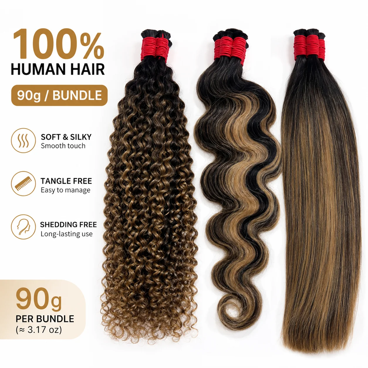 Highlight Body Wave Bundles Ombre Brown Blonde Bundle Brazilian Human Hair Weaving Extensions cabelohumano Loiro Cacho Misturado