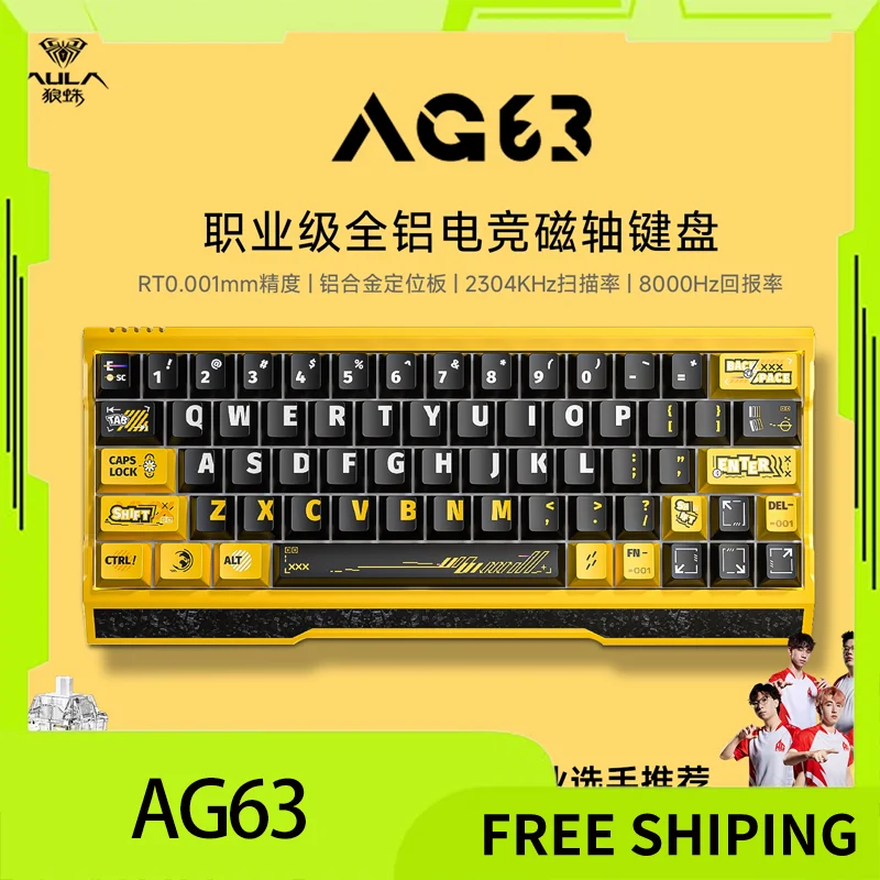 AULA AG63 Magnetic Keyboard Full Aluminum Custom Gaming Mechanical  Keyboard 32K Polling Rate For Valorant E-sports Game
