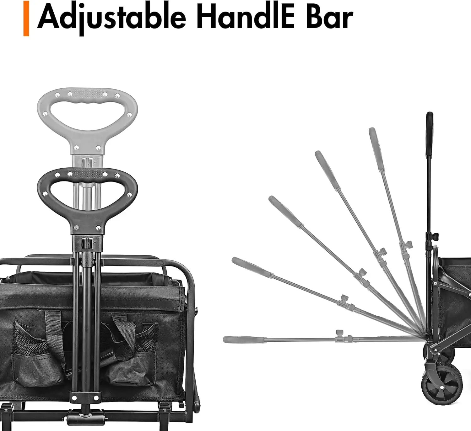 عربة عربة قابلة للطي للخدمة الشاقة NEOTEC ، للخدمة الشاقة ، قابلة للطي ، أداة خارجية مع عجلات صامتة ، مقبض قابل للتعديل