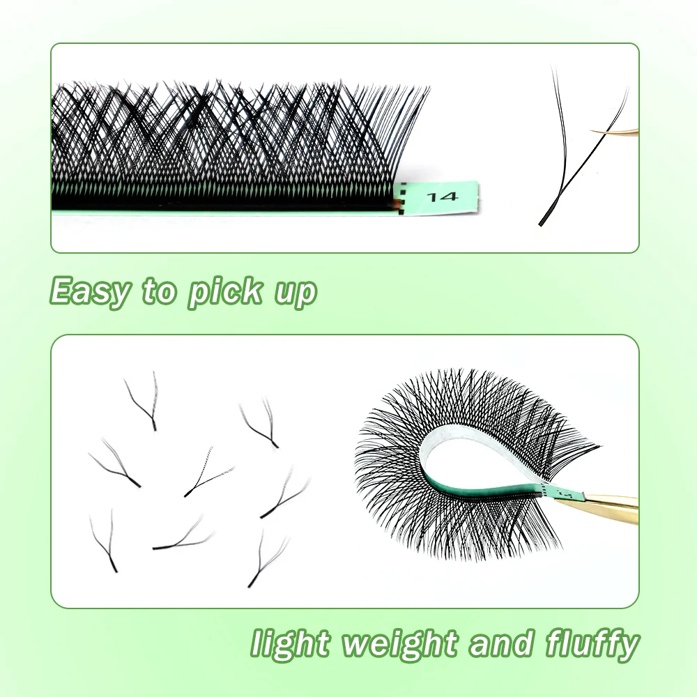 Merrdear 20trays/set YY Shape Eyelash Extensions Wholesale Natural Premade YY-shaped Lashes False Eyelash Makeup Free Shipping