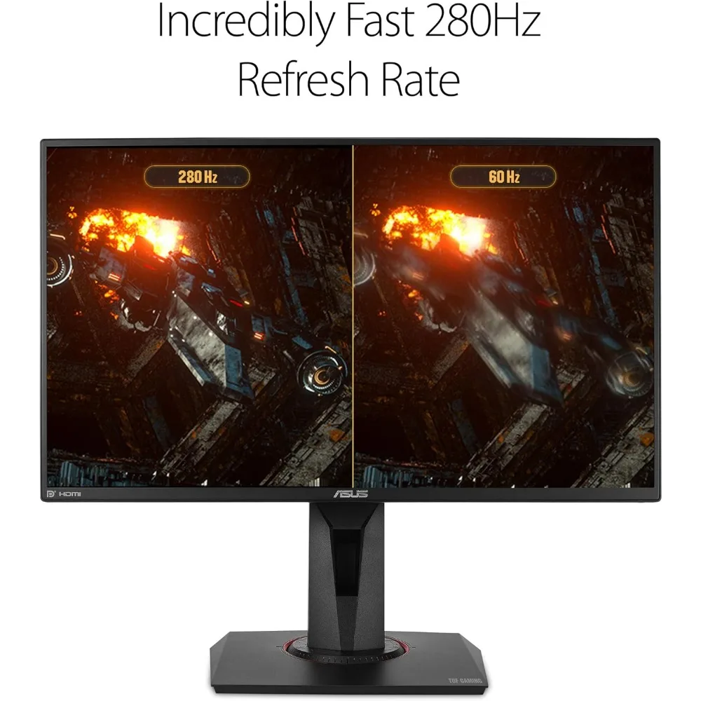 TUF Gaming VG259QM 24.5” Monitor, 1080P Full HD (1920 x 1080), Fast IPS, 280Hz, G-SYNC Compatible, Extreme Low Motion Blur