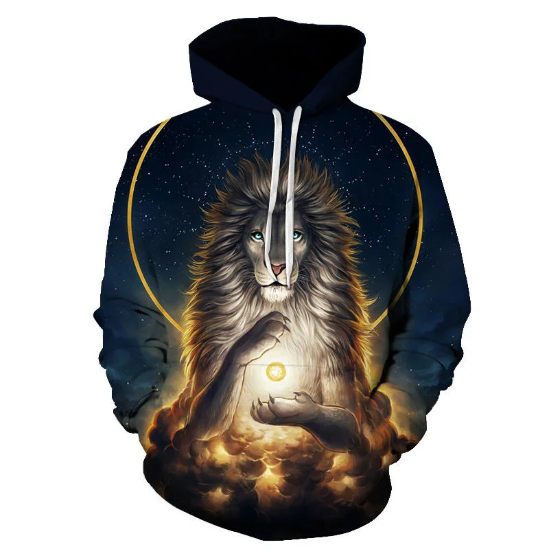 Funny 3D Tiger Lion Men Hoodies Hip Hop Sweatshirt Fashion Brand Plus Size Hoodie Men Tracksuit Unisex Pullovers Men Clothing