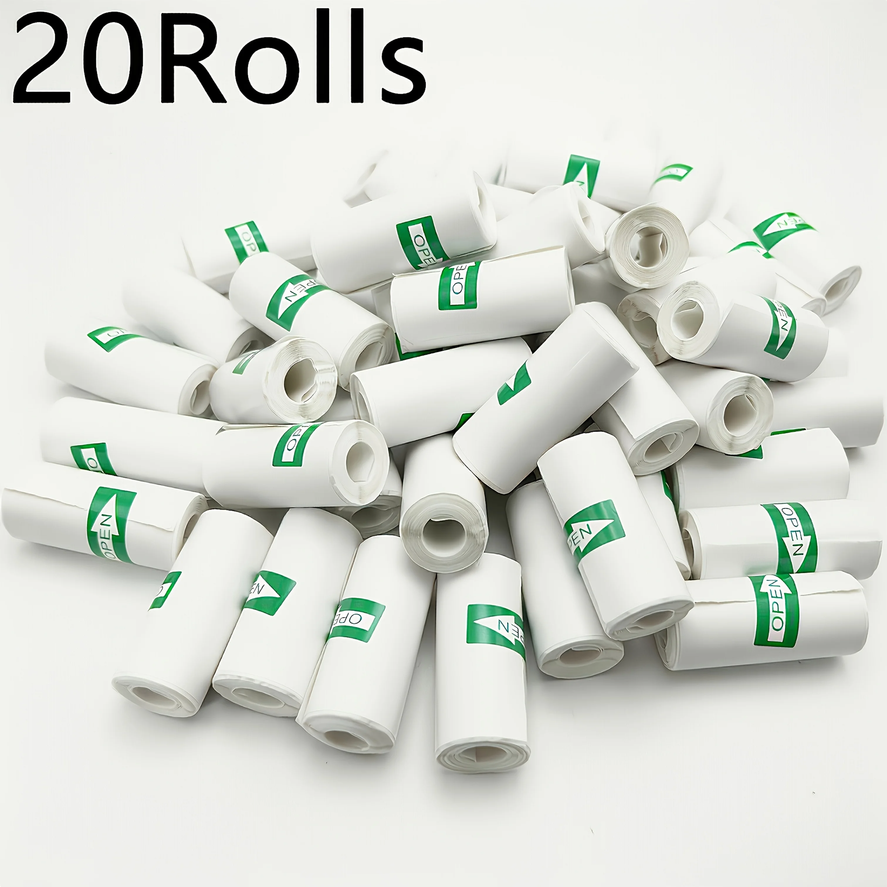 20 Rolls Black-on-White Thermal Labels - Self-Adhesive Sticker Paper for Mini Printers & Cameras, Photo/Checklist/Notes Refills