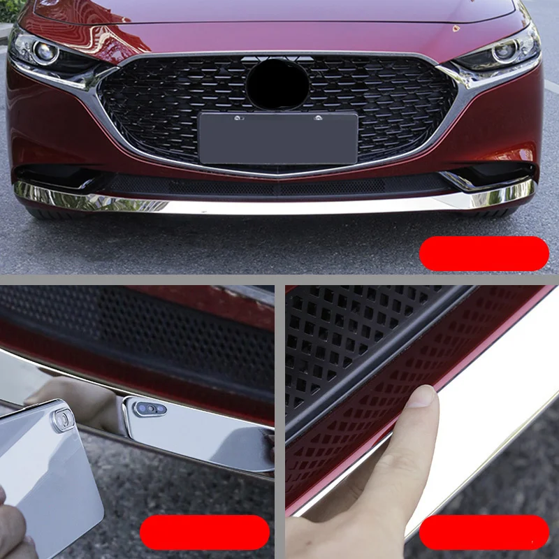 For MAZDA 3 2019-2022 exterior decorative strip front face anti-collision bright strip modification parts high quality