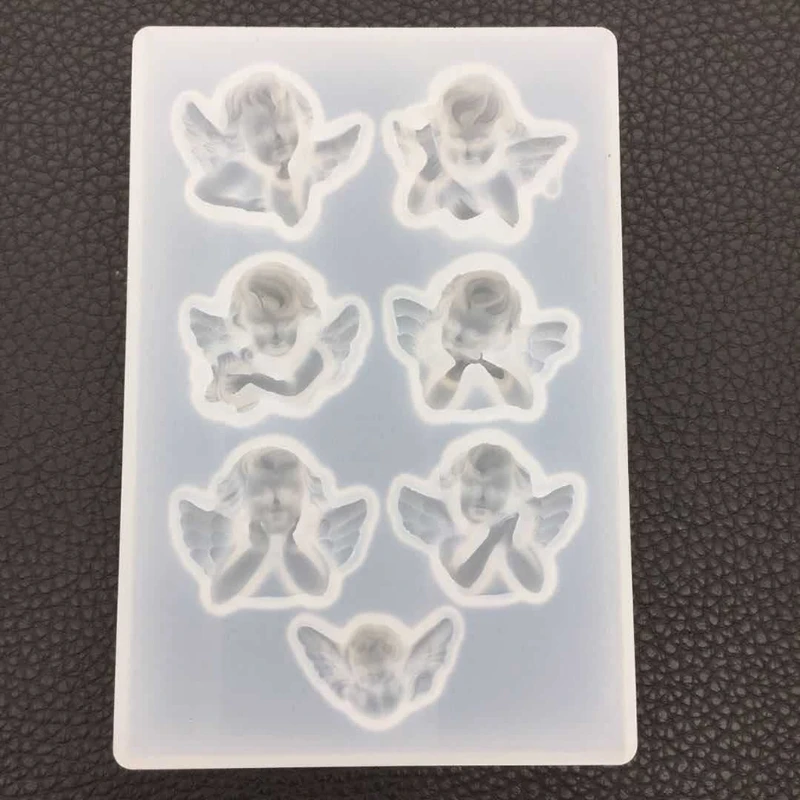 Little Angel Pendant Silicone Mold Keychain Pendant Epoxy Molds for DIY Christmas Decorations Jewelry Drop Shipping