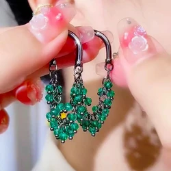 Unique Design Retro Crystal Beaded Earrings for Women 2024 New Exquisite Personality Light Luxury Girls Party Trend Premium Gift