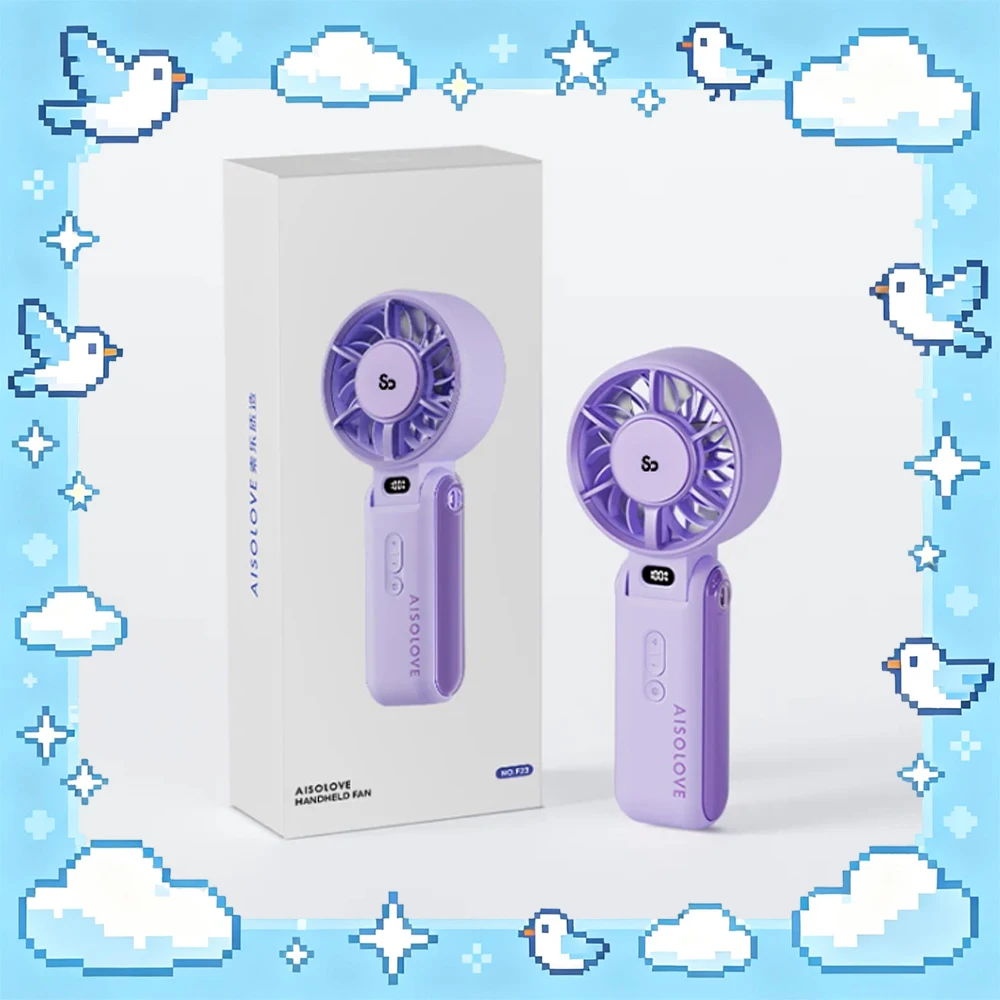 Aisolove F23 Handheld Fan Portable Ice Cooling Rechargeable 100 Speed 26H Long Battery Quiet Desktop Fan Multiple Color Options