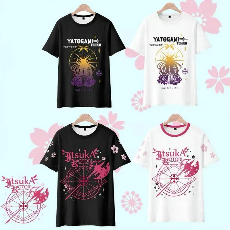 

Japan anime game print date a live 3d t-shirt cosplay costume men women t-shirts tops o-neck short sleeve t-shirts shirt 4xl