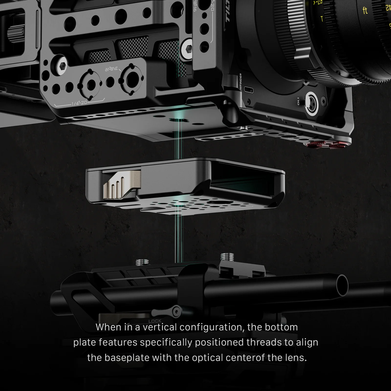 قفص كاميرا TILTA ES-T21-B لمجموعة Blackmagic PYXIS 6K Pro - قفص كامل على شكل حرف V ملحقات لوحة جانبية للتصوير الممتدة على شكل حرف V