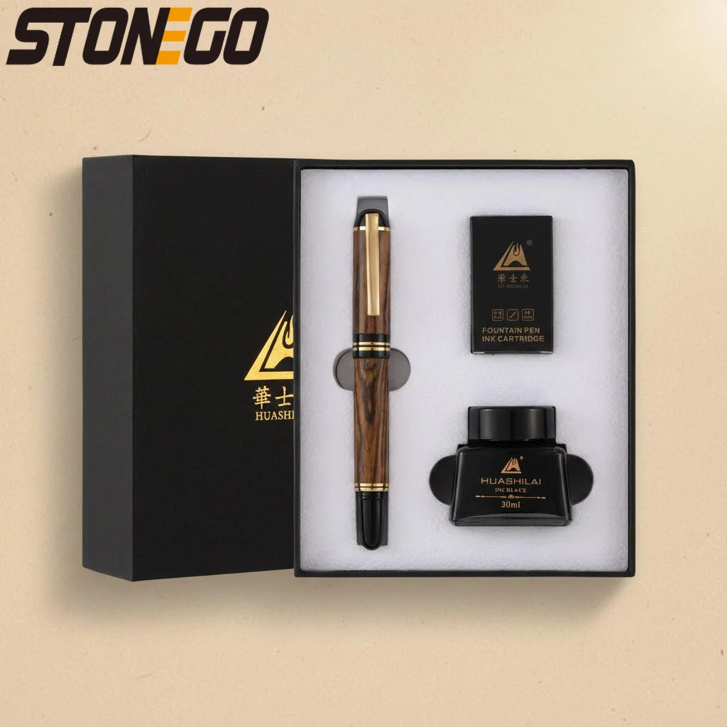 

Набор роскошных деревянных ручек: изысканная перьевая ручка в подарочной упаковке – идеальный подарок на выпускной, день рождения, для бизнеса