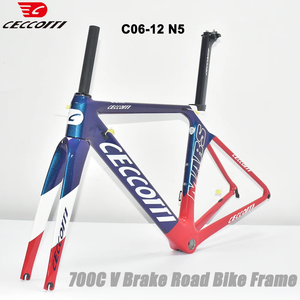 700C V Brake Road Bike Frame T1000 Full Carbon Material Max Tires 23mm Bicycle Frameset Thread BB68