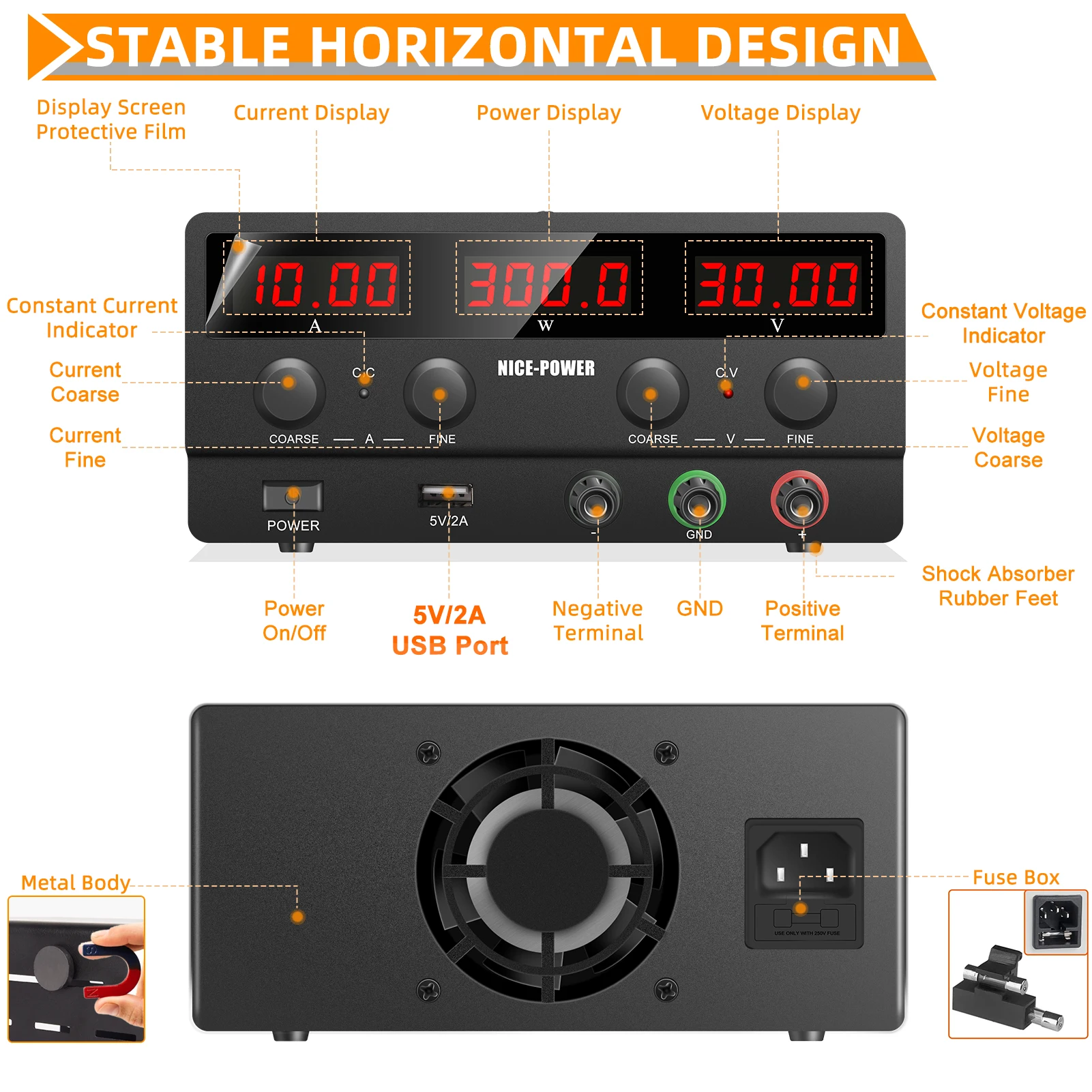 NICE-POWER SPS-H3010 Digital Adjustable DC Switching Power Supply 30V 10A Laboratory Test Electronic Debugging Supply