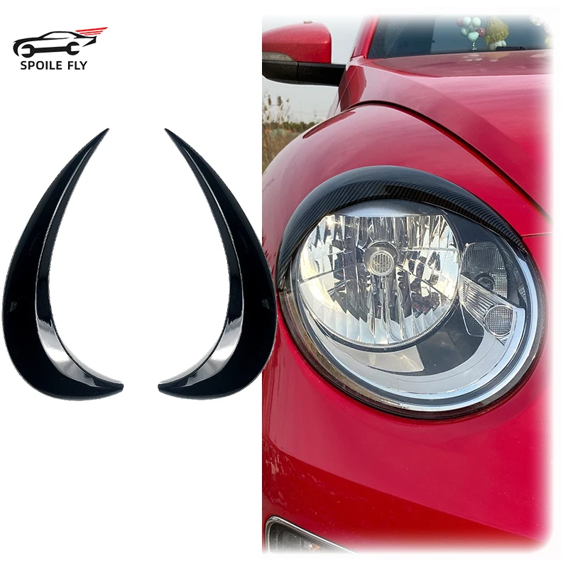 

2012 To 2018 For Volkswagen VW Beetle Headlight Eyebrow Trim Cover Head Lamp Light Eyelids Eyelash Sticke Glossy Balck Carbon