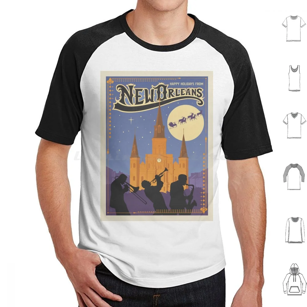 Happy Holidays From New Orleans T Shirt Big Size 100% Cotton Music Jazz Vintage Classic Aesthetic Retro Handsome Festivals