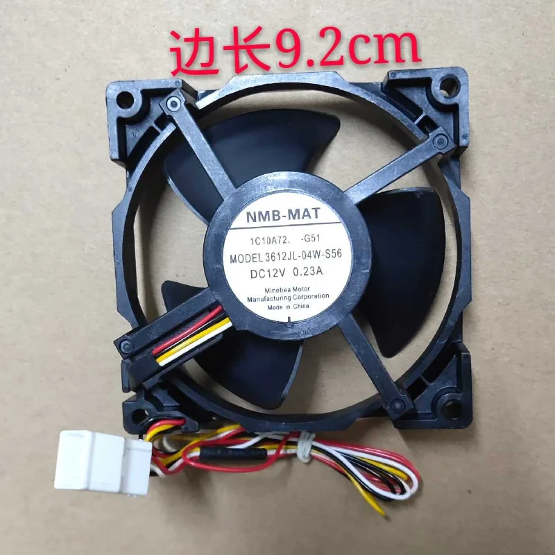 For Refrigerator Fan NMB-MAT MODEL 3612JL-04W-S56 12V 0.23A 9.2cm