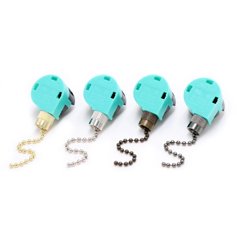 Zing ear electronic ABS ceiling fan switch 3-speed 4-wire 3A/6A/125V on-off light zipper switch, for fan 3-speed ceiling fan