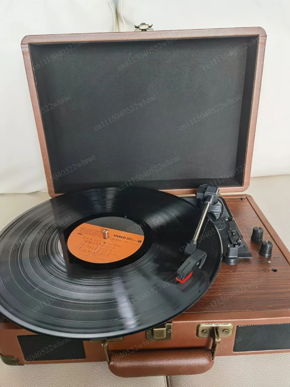 Vintage Household Ruby Stylus Vinyl Record Player, Living Room Decoration Vintage Stereo Phonograph