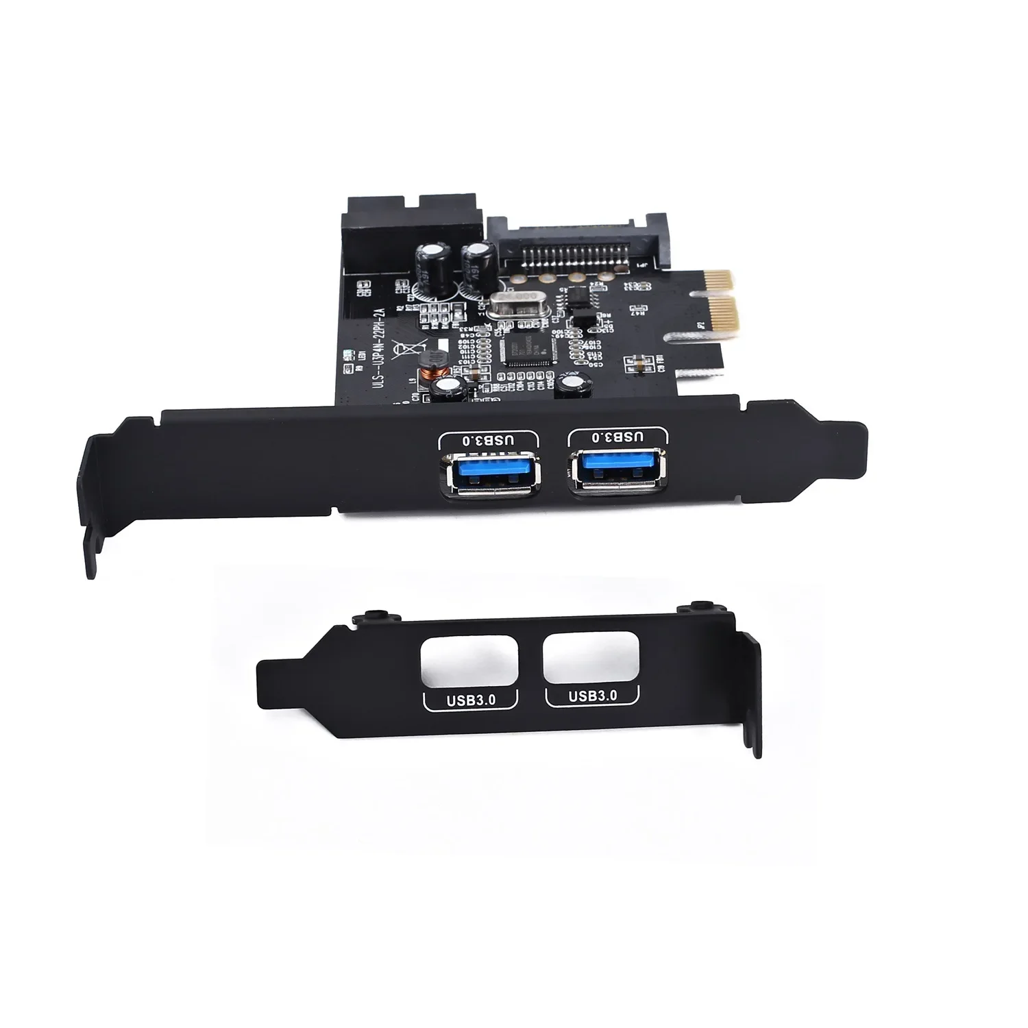 PCIE TO 2 Port USB 3.0 PCI-e Internal 20Pin Adapter PCI Express 5.0Gbps 19Pin NEC7207201 Chipset SATA 15PIN Power Supply