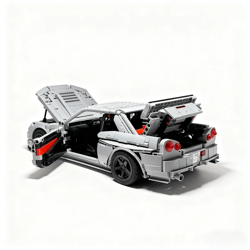2086pcs MOC Technical Nissanes Skylines GT-R Z-tune Nismo R34 Model Building Blocks Architecture Toys Christmas Gift Education