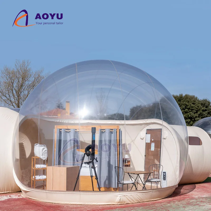 

Aoyu Luxury Outdoor Dome House Glamping Tents Clear Bubble Hotel Tent Luxury Bathroom Outdoor Advertising Inflatable Product