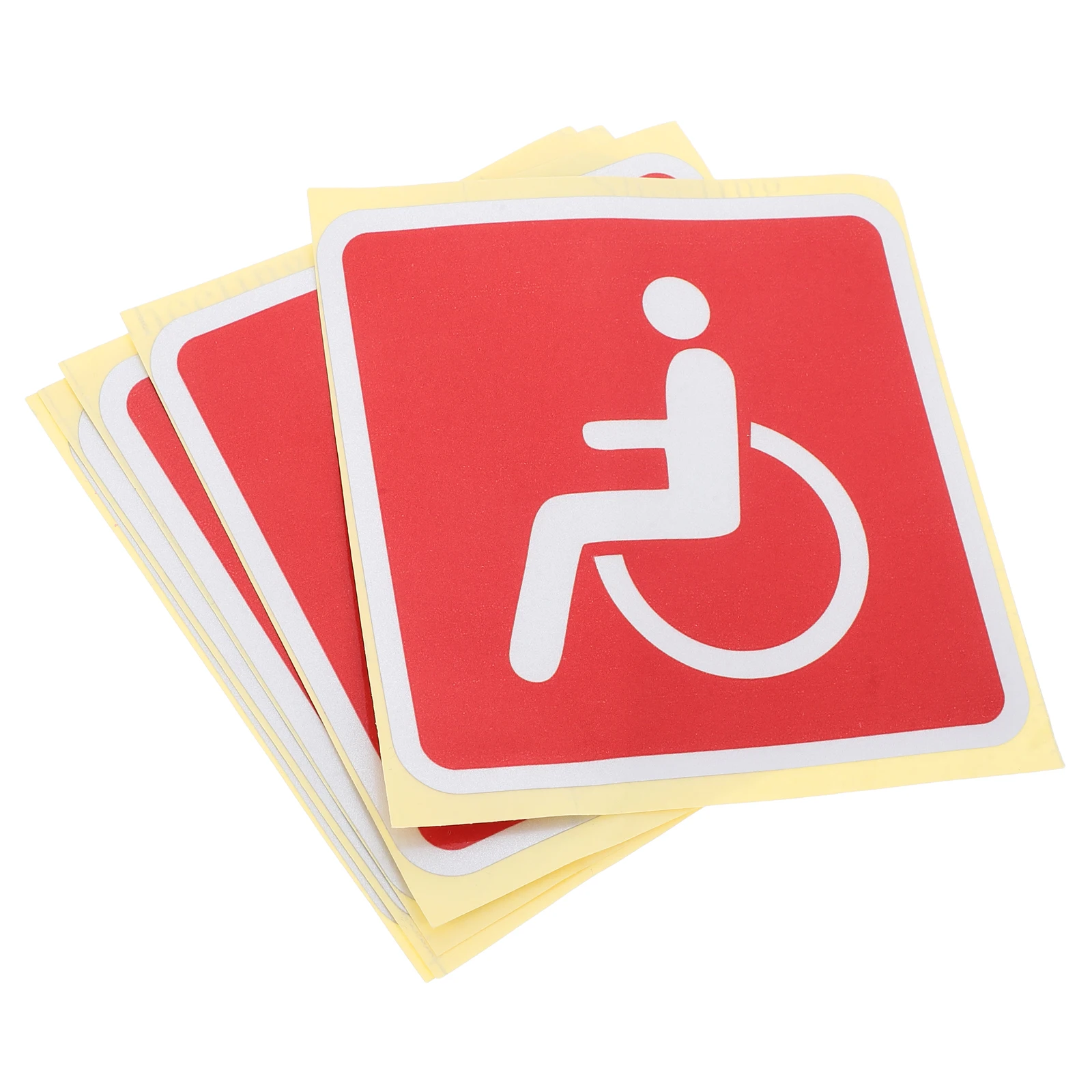 

4 Pcs Disability Identification Stickers High Visibility Waterproof PVC Material Wheelchair Symbol Signs h decals