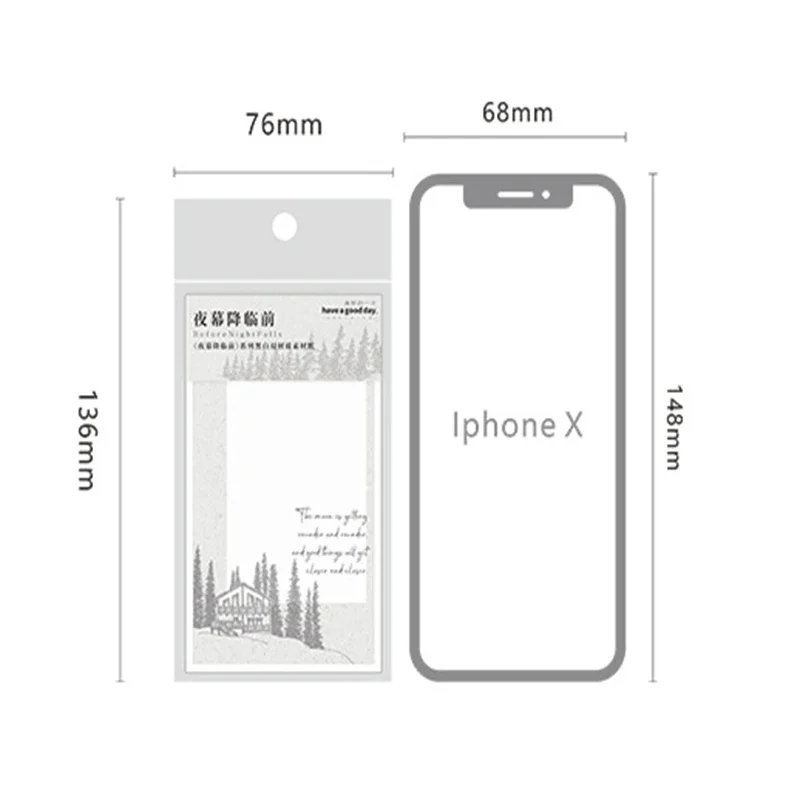 20Sheets Material paper Before night Blank Note Account Message Base scrapbooking Material Paper stickers Planner Decorative