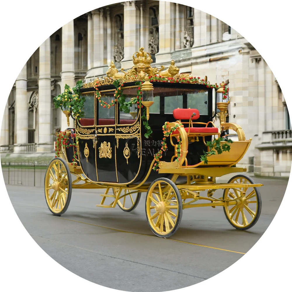 Electric Royal Pumpkin Horse Drawn Carriage Special Transportation Gold Carriage